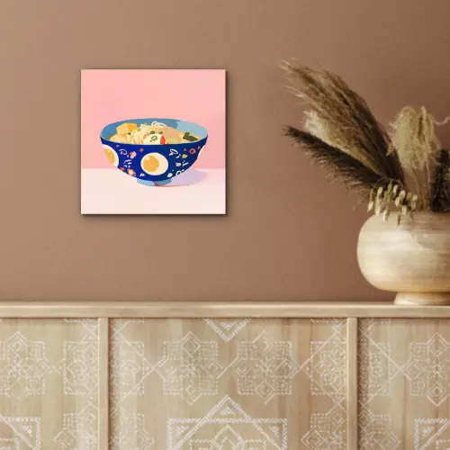 Noodles - Kom - Blauw - Illustratie aluminium wit klein -sfeer4