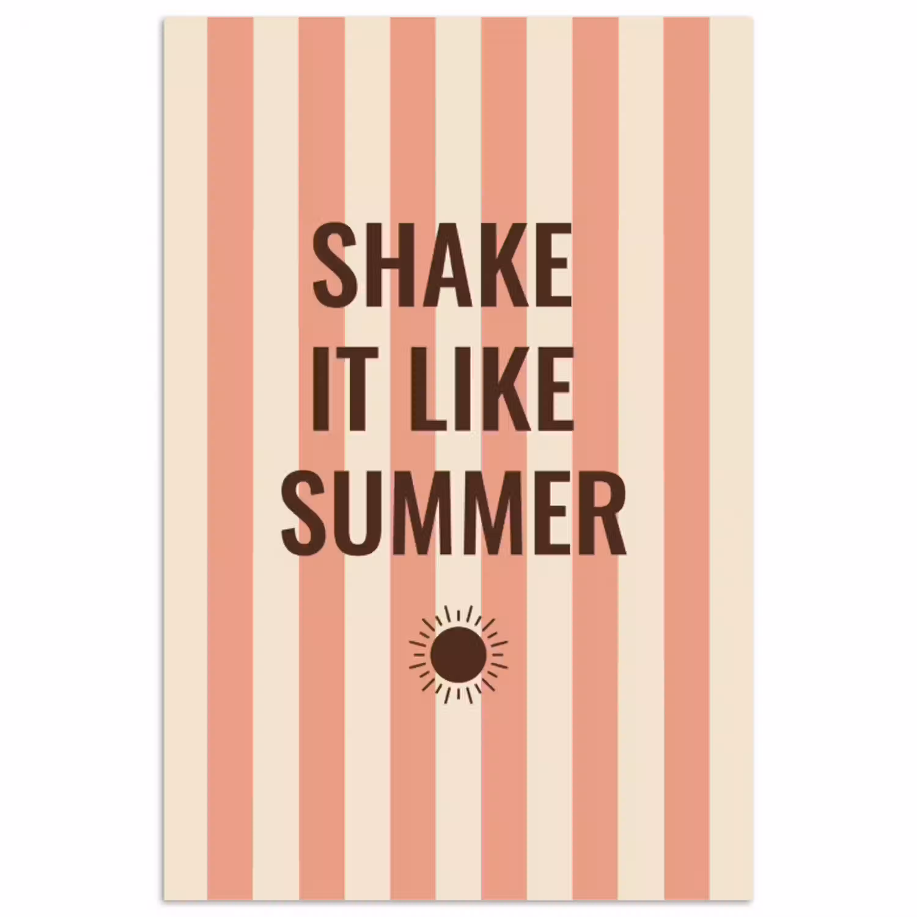 Zomer - Quote - Strepen poster papier klein -3d
