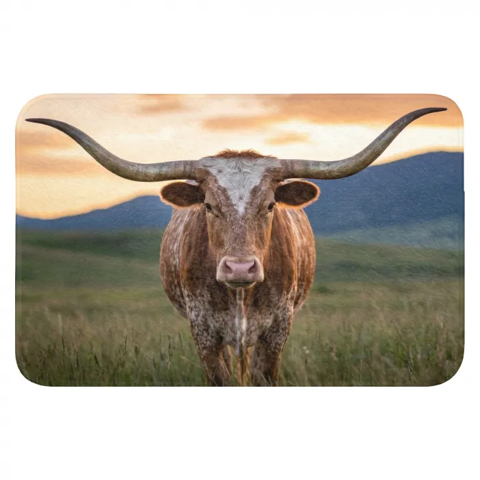 Longhorn - Landschap - Zonsondergang Badmat klein -3d