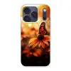 Vlinder - Bloemen - Oranje Telefoonhoesje iPhone 17 Pro klein -3d