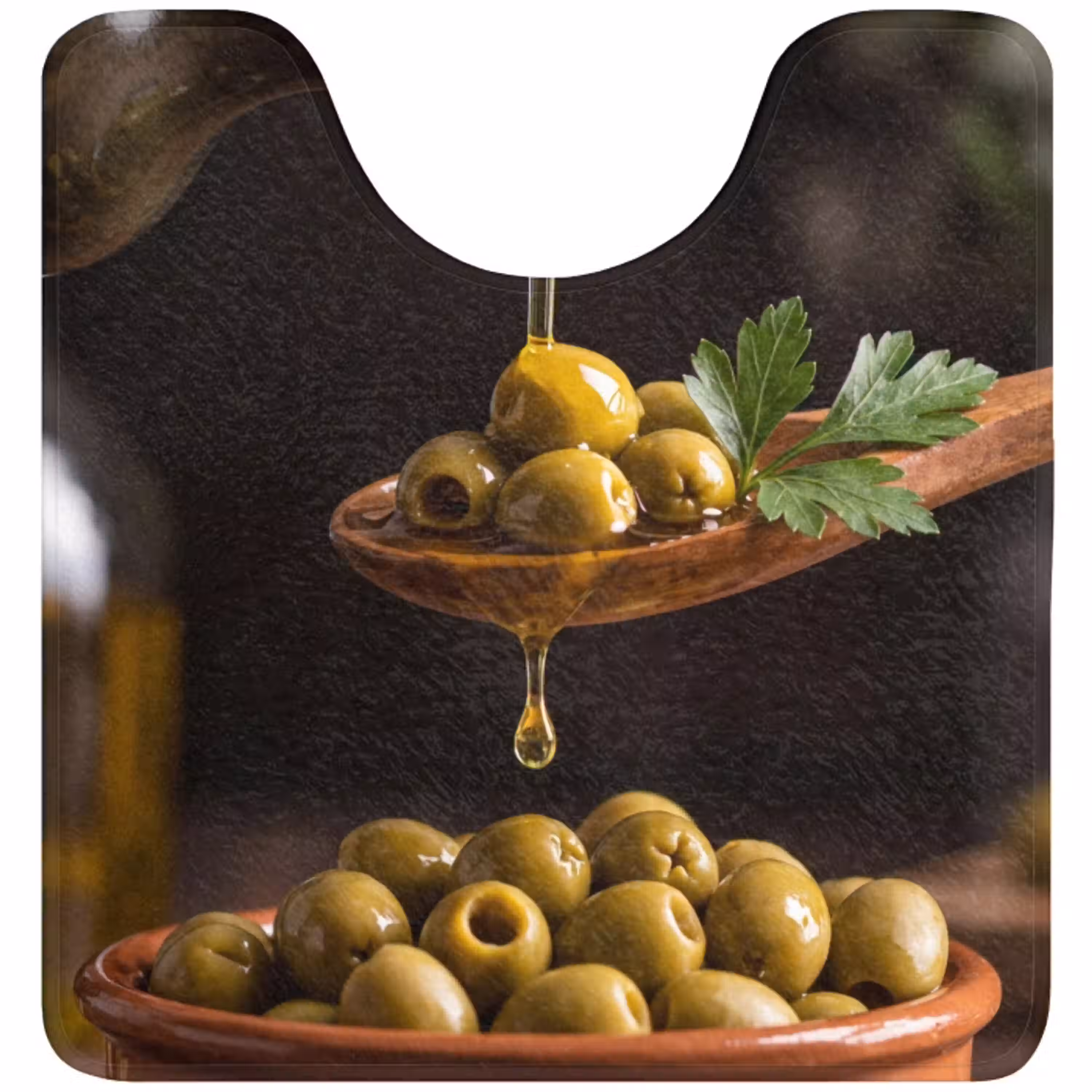 Olijven - Olijfolie - Eten WCmat U-uitsnede middel -3d