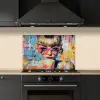 Zonnebril - Vrouw - Kleurrijk - Verfspetters keuken achterwand spatscherm klein -sfeer1