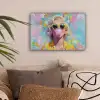 Vrouw - Blond - Roze kauwgom - Kleurrijk - Pastel canvas 2cm klein -sfeer1