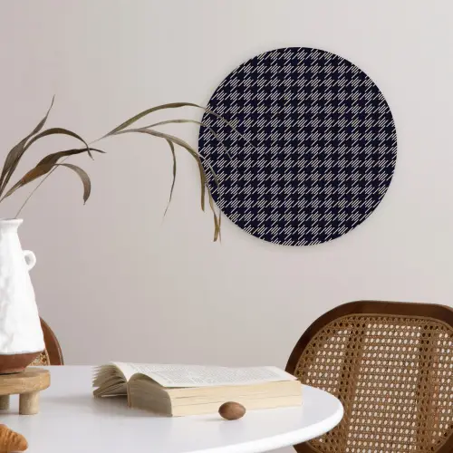 Plaid - Patroon - Ruit - Blauw Wandcirkel kunststof plaat 5mm dik klein 188 -sfeer4
