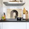 Boog -  Strepen - Minimalistisch - Zwart Inductie beschemer met haakjes klein -sfeer2