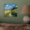 Zandpad - Huis - Bomen - Grasveld aluminium wit klein -sfeer2
