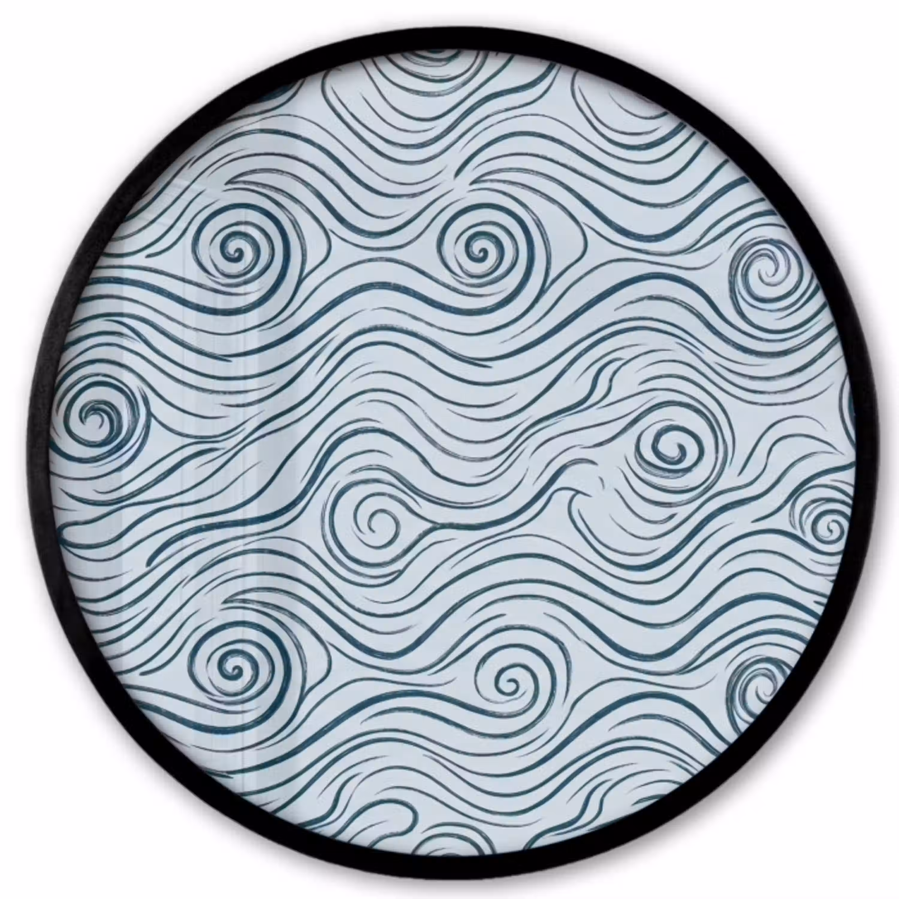Patroon - Golven - Abstract - Modern - Blauw Fotolijst rond zonder passe partout klein -3d