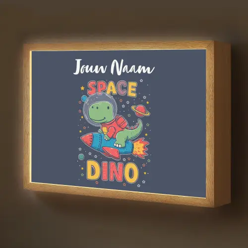 Dino - Raket - Kleurrijk Light Box met batterij (Wandlamp kind) middel -z3d_website