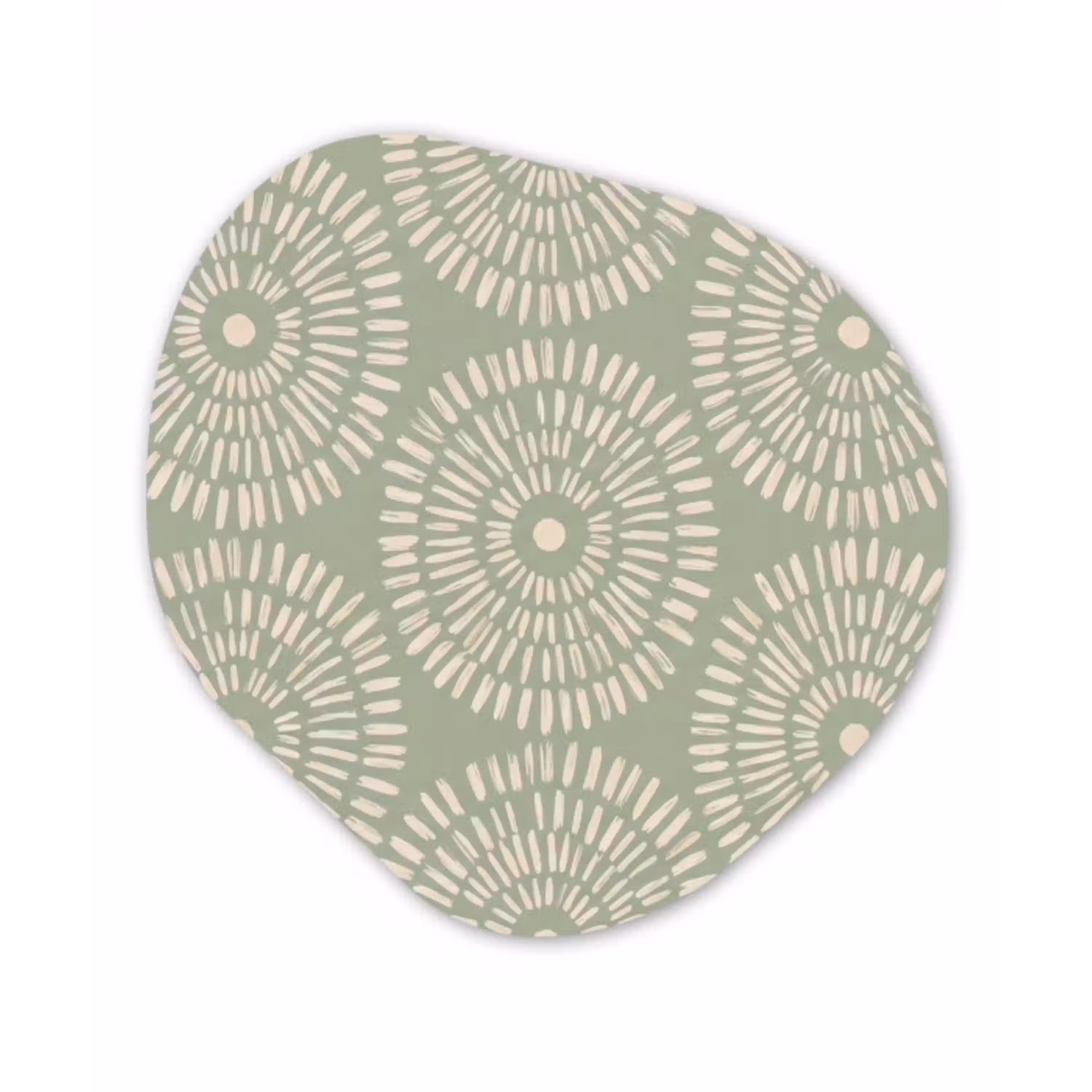 Patroon - Cirkels - Abstract - Modern - Groen Wandcirkel Organisch Aluminium middel -3d