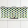 Design - Patroon - Retro - Geel - Blauw keuken achterwand 2 middel 871 -3d