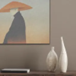 Minimalistisch - Silhouet - Oranje PET vilt klein -sfeer6_closeup
