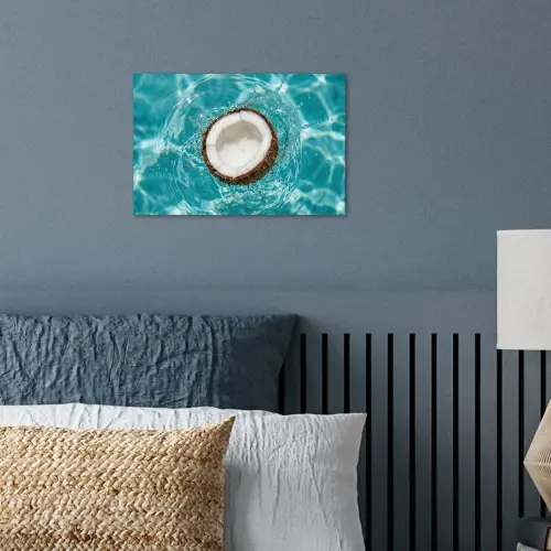 Kokosnoot - Water - Wit poster papier klein -sfeer2