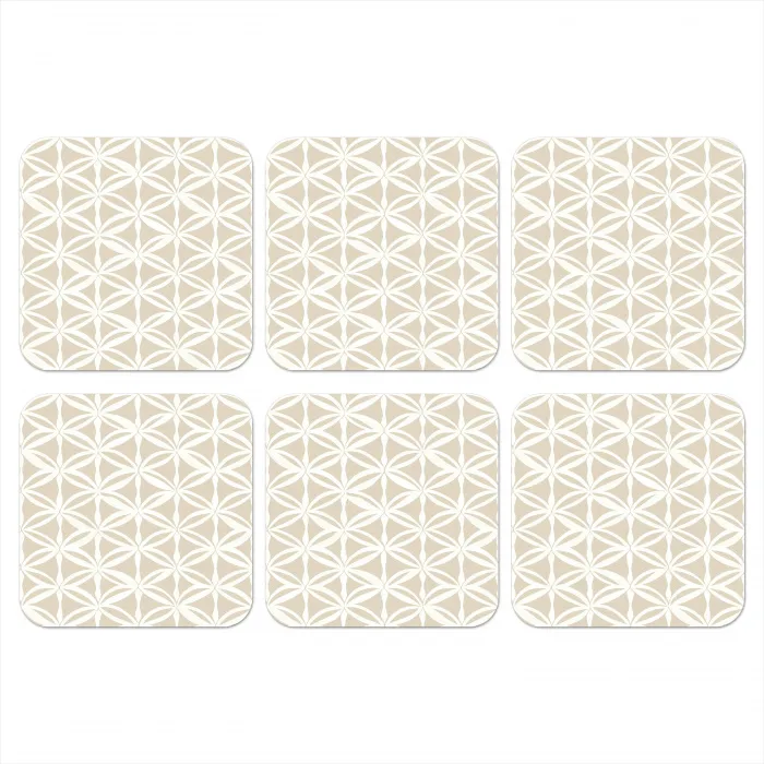 Motief - Modern - Beige onderzetter kurk middel 366 -3d