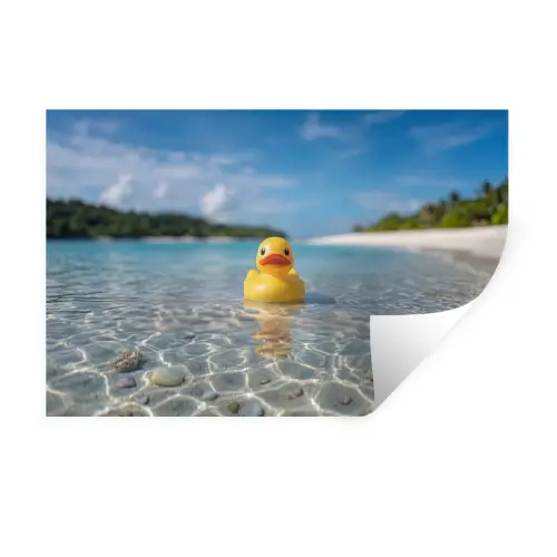 Tropisch - Badeend - geel Muursticker klein -3d