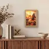 Vlinder - Bloemen - Oranje Light Box met kabel (Tafellamp) klein -sfeer2