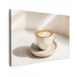 Cappuccino - Schuim - Schotel - Beige Tuinposter op houten frame 2 cm dik klein -3d