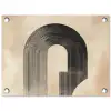 Boog -  Strepen - Minimalistisch - Zwart tuinposter los doek klein -3d