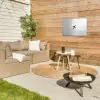 Minimalistisch - Silhouet - Zwart - Vliegtuig Tuinposter op houten frame 2 cm dik klein -sfeer2