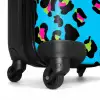 Pantermotief in neonkleuren op blauwe achtergrond NBS - Handbagage koffer - Volwassenen Unisex middel -wiel