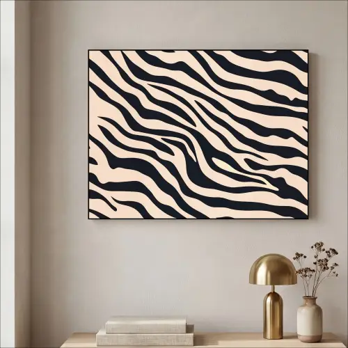 Zebraprint - Dynamisch - Roze Textielframe - compleet frame klein -sfeer2
