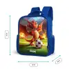 Rode draak voetbalt in zonnig stadion Kinderrugzak - Blauw middel -productfoto_formaten