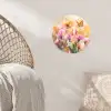 Vlinders - Oranje - Bloemen Wandcirkel behangsticker klein -sfeer4