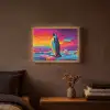 Ijsschots - Pinguïn - Abstract - Lucht Light Box met batterij (Wandlamp) middel -sfeer4