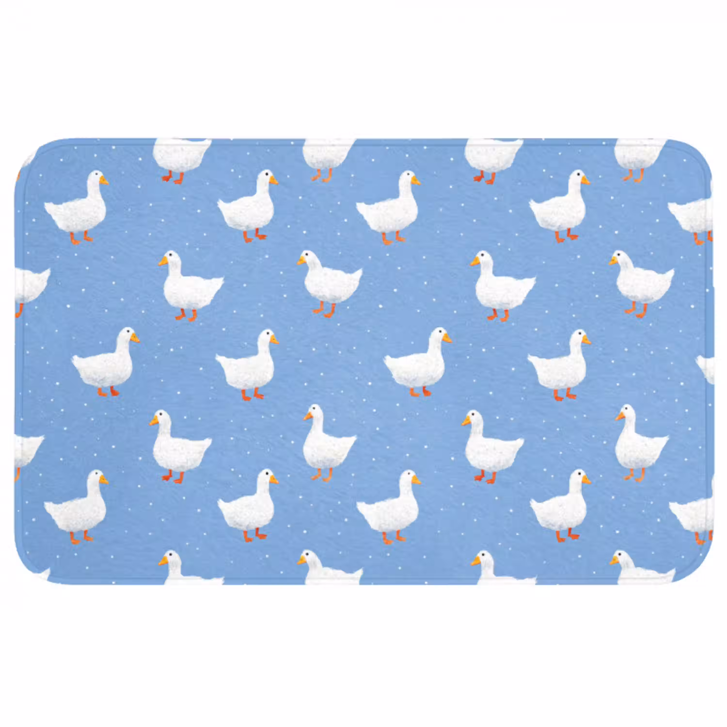 Ganzen - Elegant - Blauw Badmat middel 997 -3d