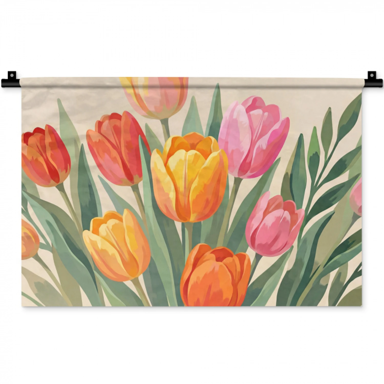 Tulpen - Abstract - Kleurrijk Wandkleed katoen klein -zz3d