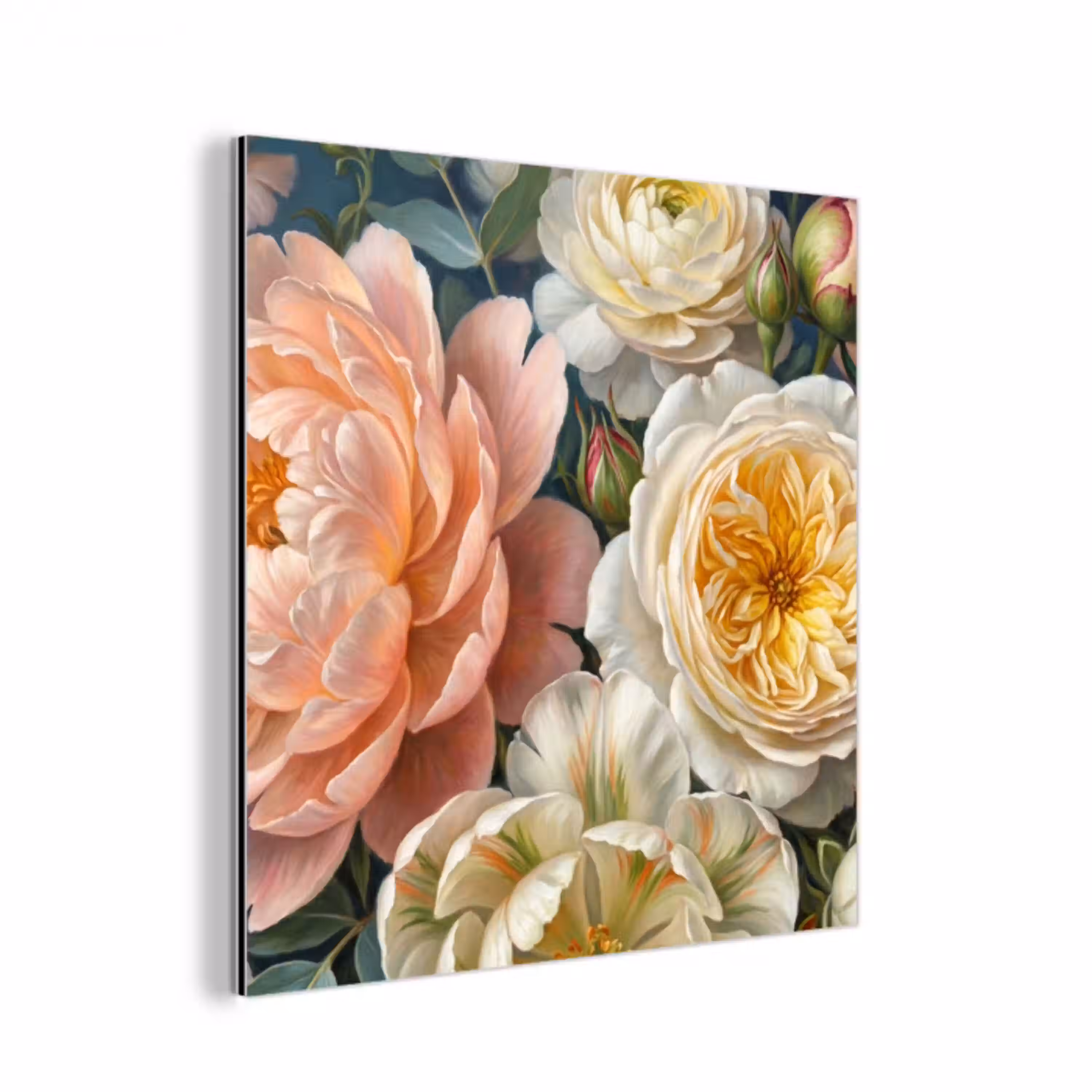 Bloemen - Boeket - Natuur - Klassiek - Kleurrijk aluminium wit klein -3d