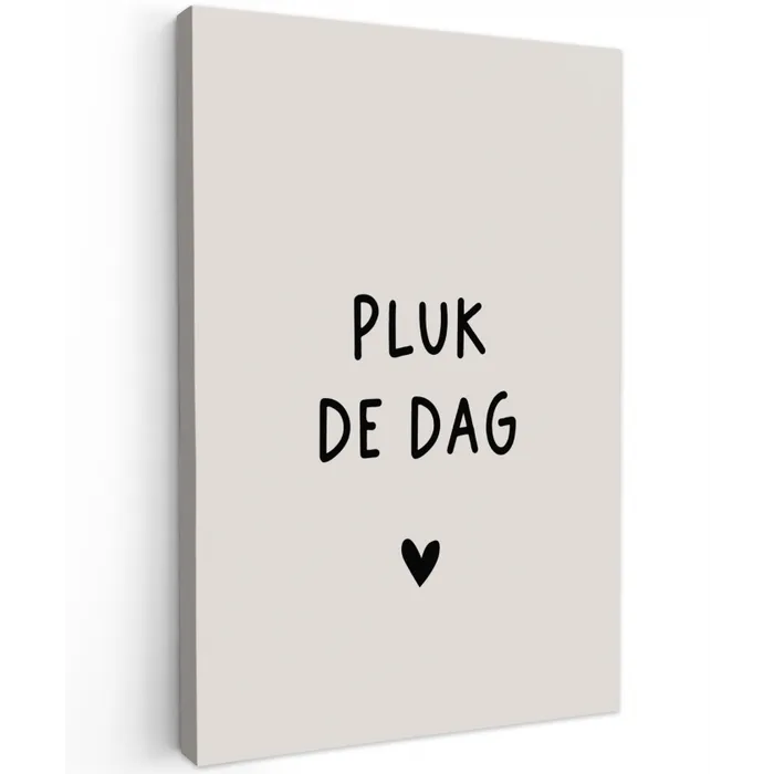 plukdedag-beige Tuinposter op houten frame 2 cm dik klein -3d