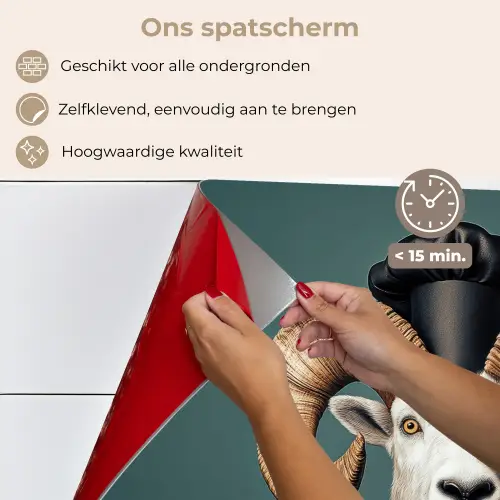 Geit - Hoorns - Kokskleding keuken achterwand spatscherm klein -spatscherm_NL