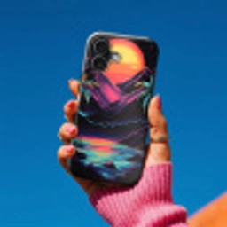 Palmbomen - Neonbergen - Sterrenhemel - Zon Toughcase MagSafe Apple iPhone 17 klein -Sfeer1V