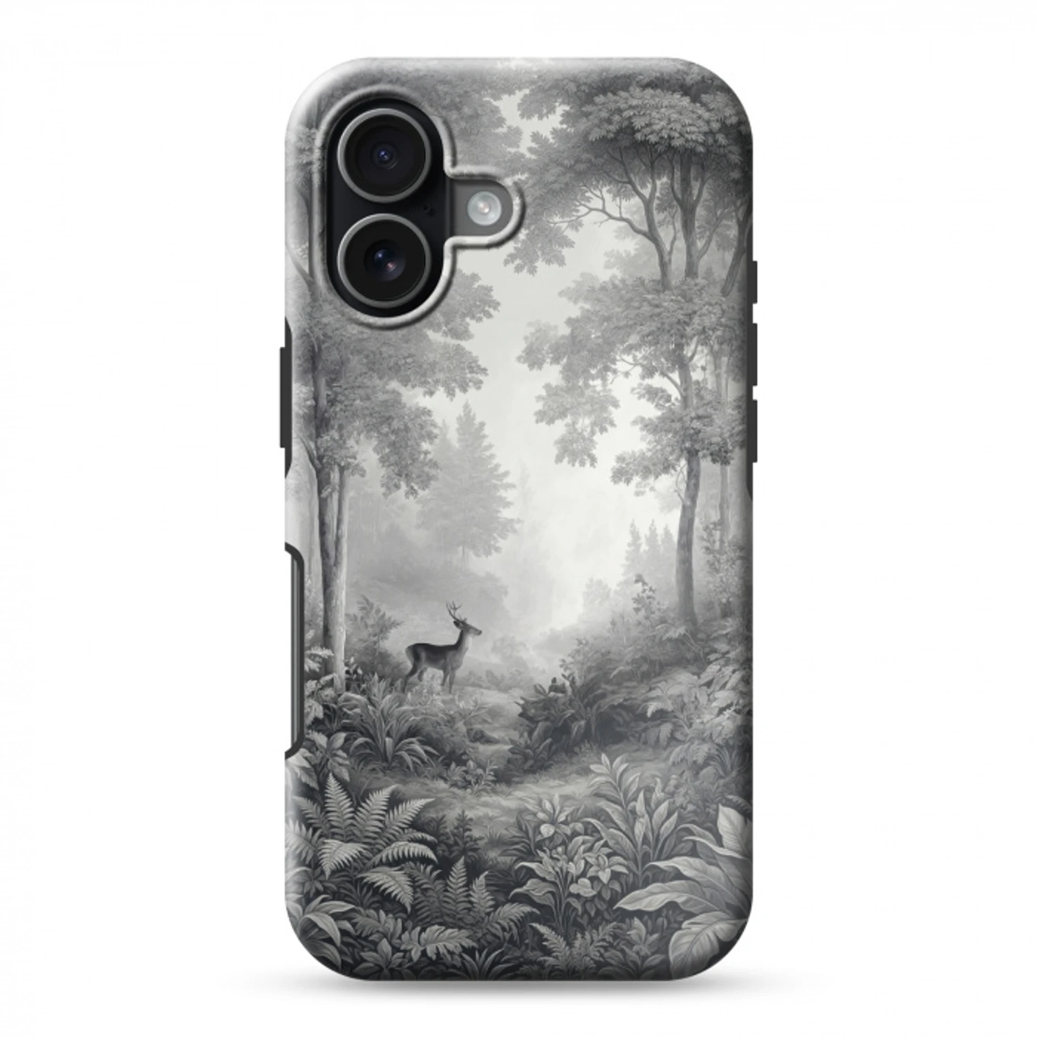 Bos - Hert - Zwart - Wit Toughcase MagSafe Apple iPhone 17 klein -3d