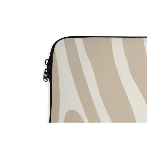 Zebraprint - Beige - Wit - Dierenprint laptophoes neopreen klein -detail