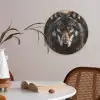 Dieren - Wolf - Portret - Zwart - Bruin Akoestische PET Vilt - Rond klein -sfeer3