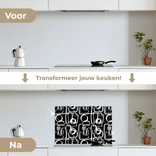 Onregelmatig - Cirkels - Lijnen keuken achterwand spatscherm klein 900 -voor_na_NL