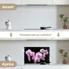 Orchidee - Bloemen - Roze - Flora keuken achterwand spatscherm klein -voor_na_FR