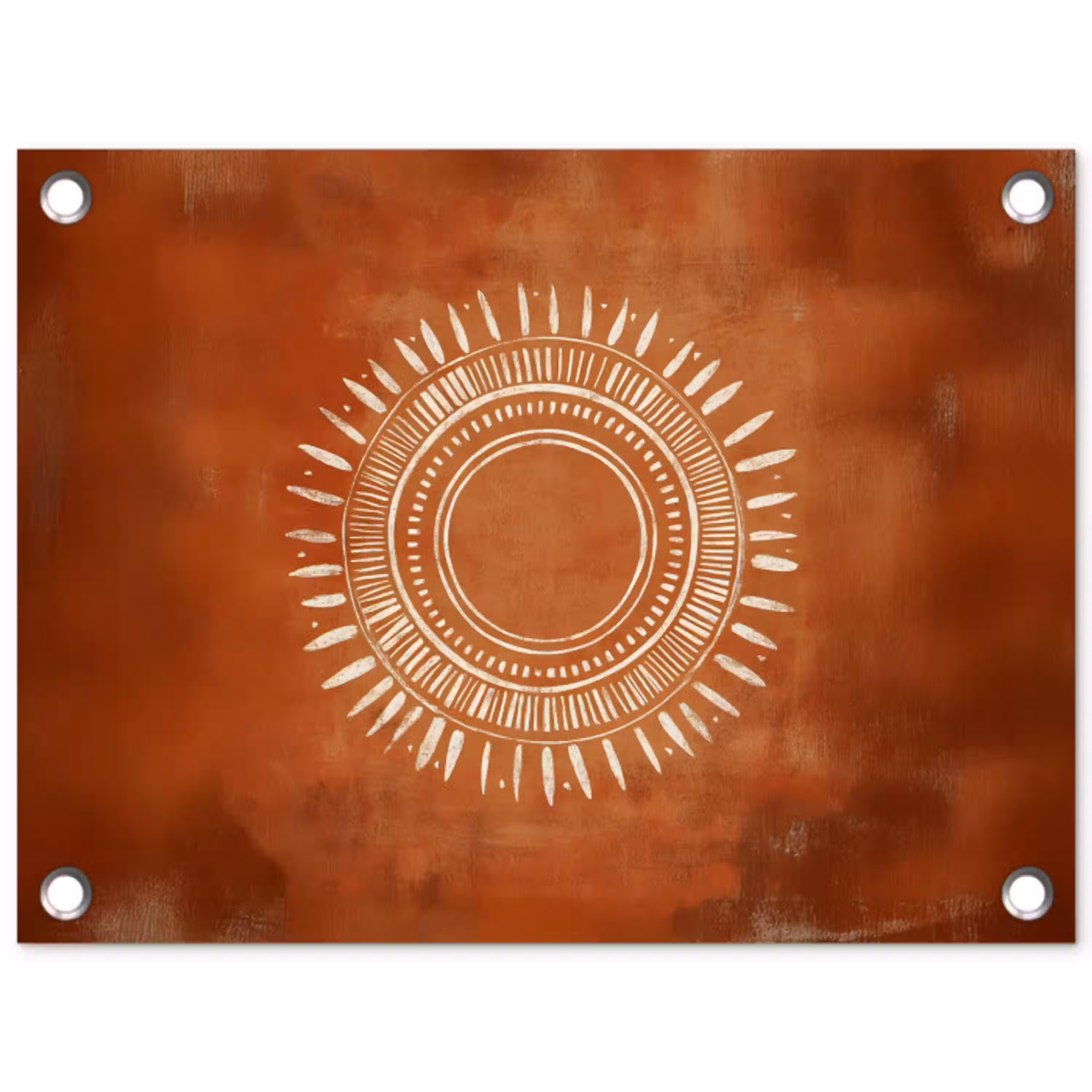 Abstract - Lijnen - Zonnestralen - Roodbruin tuinposter los doek klein -3d