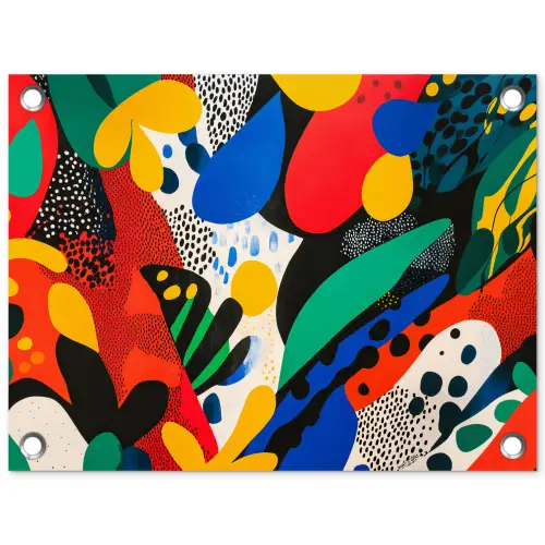 Abstract - Planten - Vormen - Kleurrijk tuinposter los doek klein -3d