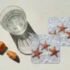 Zeesterren - Water - Helder onderzetter kurk middel -sfeer4