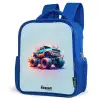 Fierce Wheels Kinderrugzak - Blauw middel -schuin