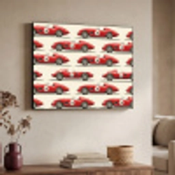 Raceauto - Retro - Rood Textielframe zwart klein 947 -sfeer3