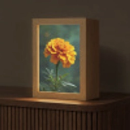 Bloemblaadjes - Afrikaan - Oranje - Wazig Light Box met kabel (Tafellamp) klein -z3d_website