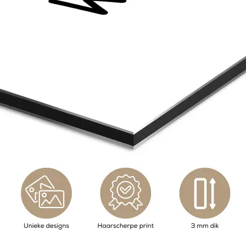 Wijnen wijnen wijnen - Spreuken - Quotes aluminium wit klein -closeup_NL