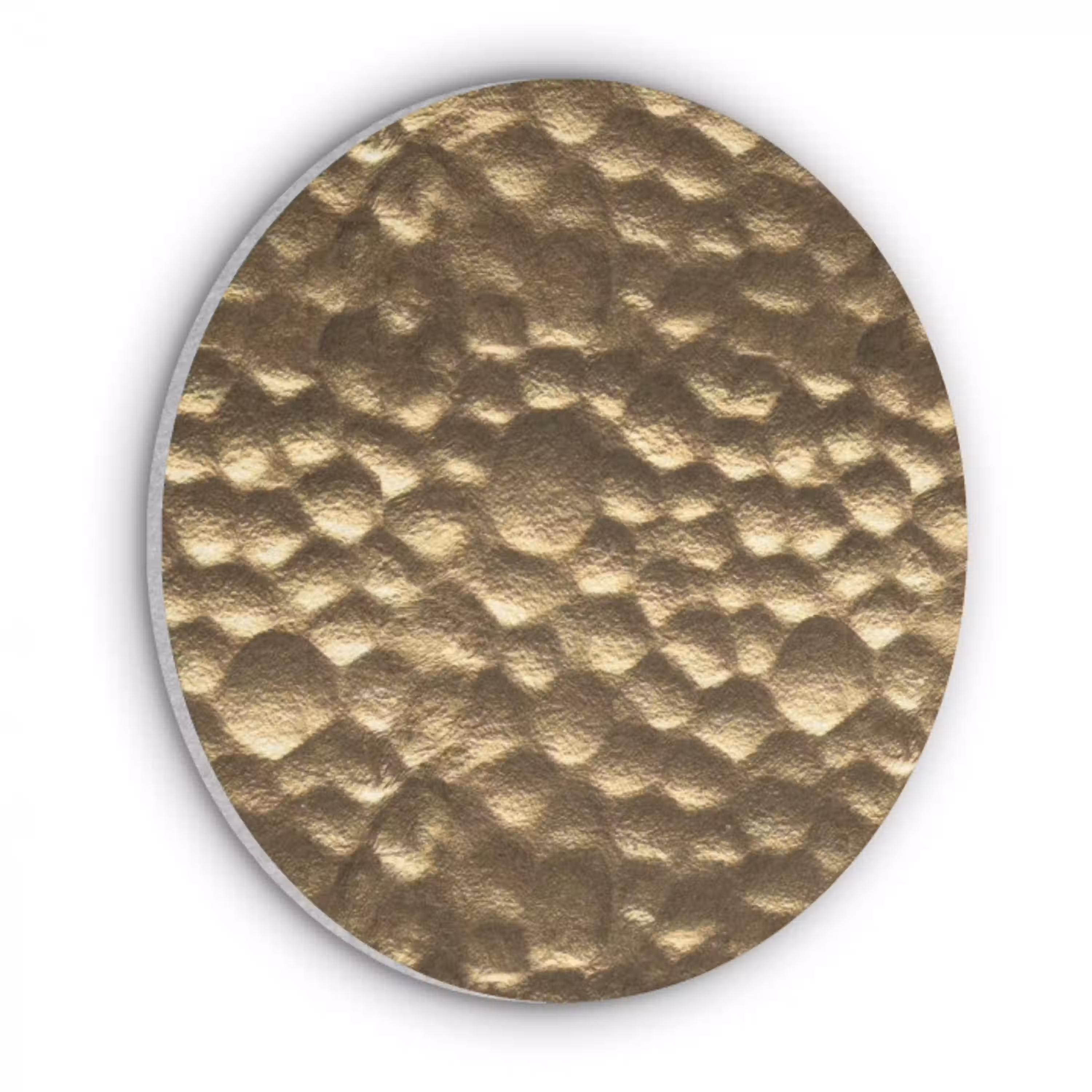 Gehamerd - Reliëf - Textuur - Bronsgoud Akoestische PET Vilt - Rond klein 838 -3d