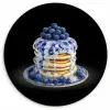 Pannenkoeken - Blauwe Bessen - Bord KitchenYeah - Keuken - Wandcirkel Forex klein -3d