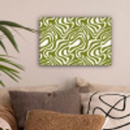Lijnpatroon - Groen - Organisch canvas 2cm klein 34 -sfeer1