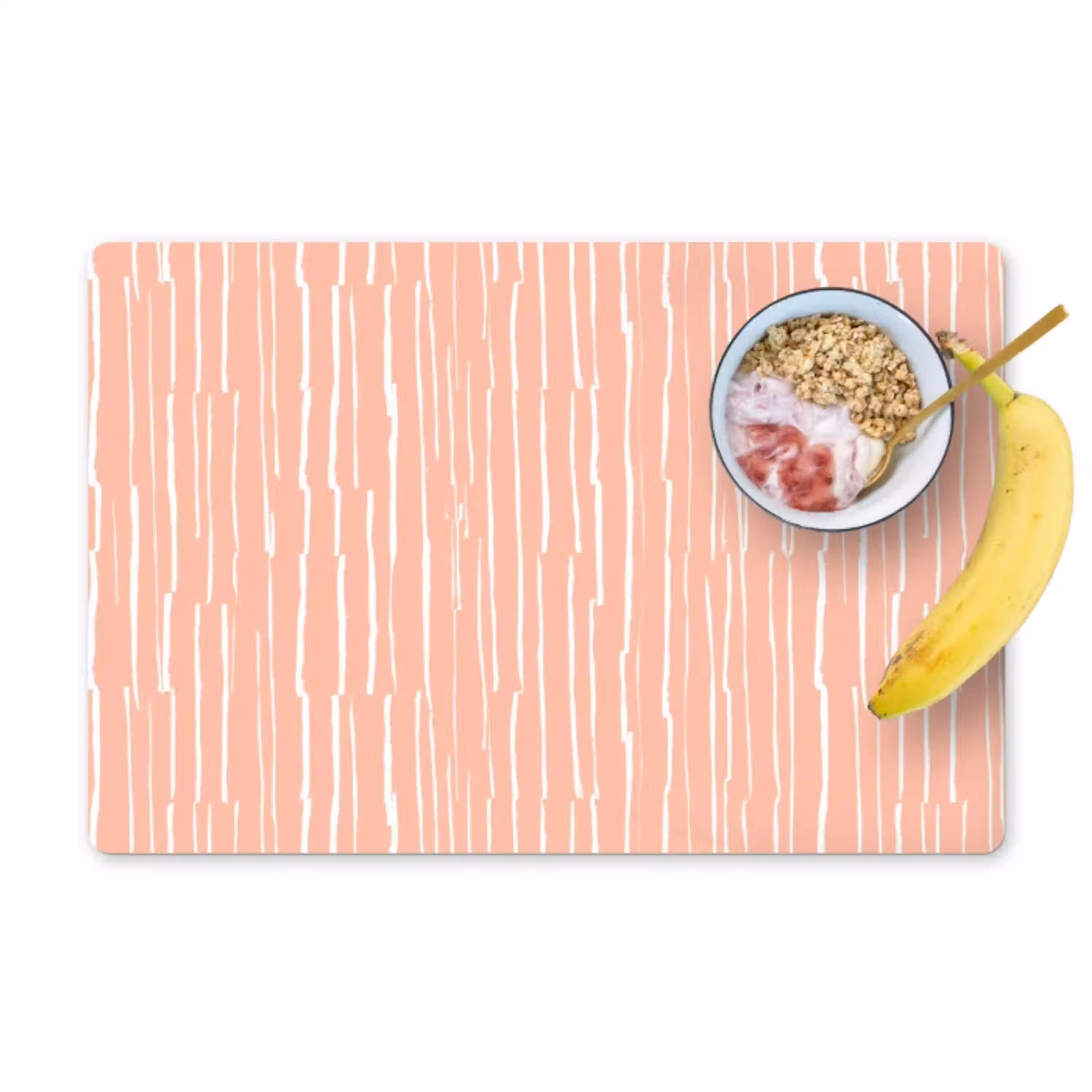 Zalmroze - Strepen - Handgetekend - Patroon Placemat vinyl groot 368 -zzzproduct_Kitchenyeah-website