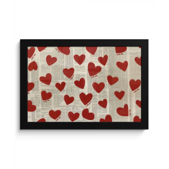 Hartjes - Krant - Loveyou fotolijst zwart zonder passe partout klein -3d